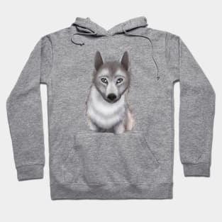 Cute Wolf Drawing Hoodie